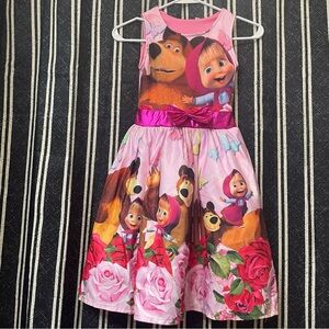 Pink Cartoon Character Kids Dress